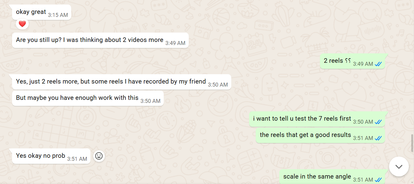 Alberto testimonial chat